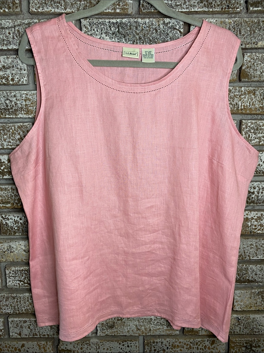 L.L. Bean Pink Linen Sleeveless Tank Top
